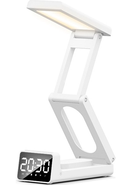 Çok Fonksiyonlu Sessiz Çalar Saat Katlanır Taşınabilir Tasarım Gece Okuma Seyahat Için Gece Lambası Özelliği (Yurt Dışından)