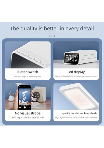Çok Fonksiyonlu Sessiz Çalar Saat Katlanır Taşınabilir Tasarım Gece Okuma Seyahat Için Gece Lambası Özelliği (Yurt Dışından) indirimleri
