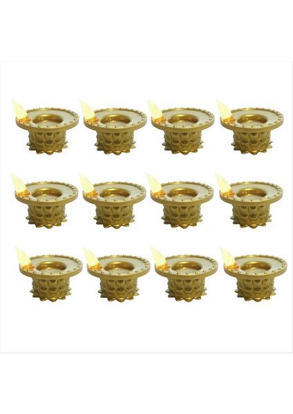 12 Adet Diwali Diyas Lamba Süslemeleri Diwali LED Su Algılama Işıkları Su Geçirmez Alevsiz Lotus Dekoratif Işıklar Kandiller (Yurt Dışından)