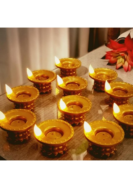 12 Adet Diwali Diyas Lamba Süslemeleri Diwali LED Su Algılama Işıkları Su Geçirmez Alevsiz Lotus Dekoratif Işıklar Kandiller (Yurt Dışından) fiyatları