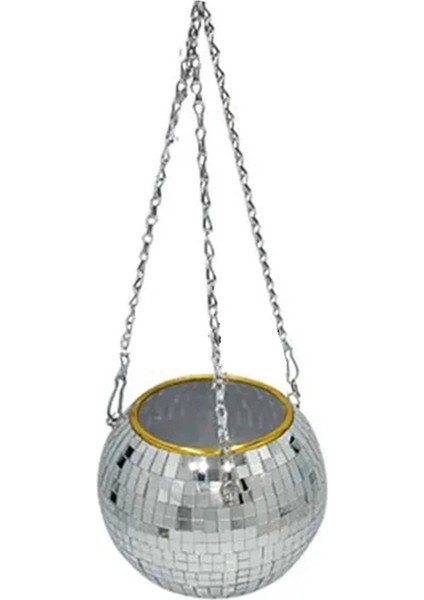 Disko Topu Yuvarlak Çiçek Saksısı Askılı Sepet Plastik Aynalı Bitki Dikim Saksısı Sukulent Çiçek Saksısı 10 cm (Yurt Dışından)