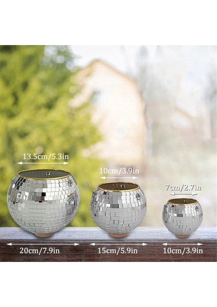 Disko Topu Yuvarlak Çiçek Saksısı Askılı Sepet Plastik Aynalı Bitki Dikim Saksısı Sukulent Çiçek Saksısı 10 cm (Yurt Dışından) fiyatları