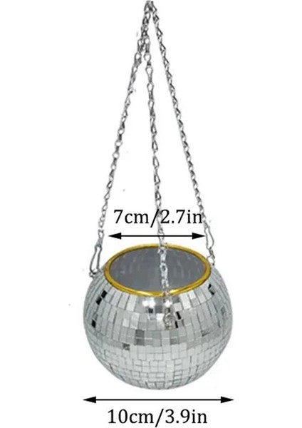 Disko Topu Yuvarlak Çiçek Saksısı Askılı Sepet Plastik Aynalı Bitki Dikim Saksısı Sukulent Çiçek Saksısı 10 cm (Yurt Dışından) indirimleri