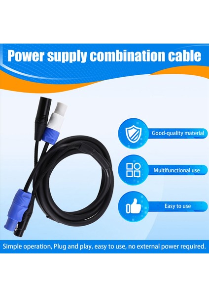Esnek Powercon Combo Kablo 2 M Xlr DMX512 Güç Kombinasyon Kablosu 3 x 1 5mm Sahne Aydınlatma Hareketli Kafa Için (Yurt Dışından) fırsatları