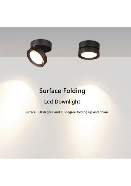 LED Sıva Katlanabilir Tavan Işık Spot 7W Ev Iş Siyah Için Monte Alüminyum Tavan Spotlar Lamba (Yurt Dışından) modelleri
