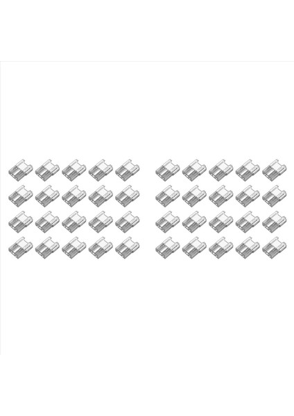 LED Işık Şeridi Konnektörleri 40 Adet 2pin Şerit Teller LED Bant Işık Konnektörleri Şeffaf Lehimsiz Karanlık Alan Yok 8mm (Yurt Dışından)