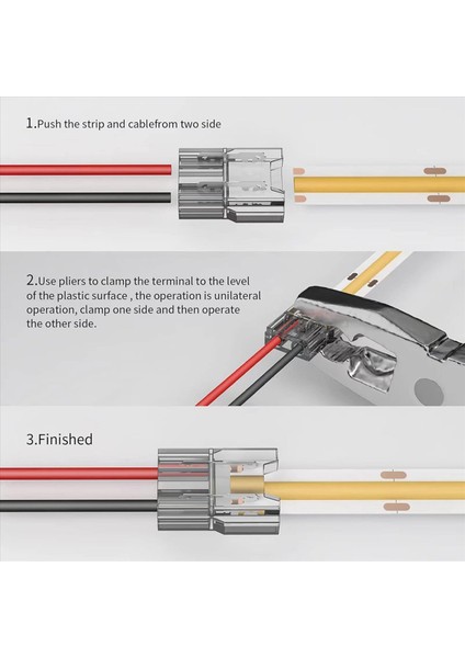 LED Işık Şeridi Konnektörleri 40 Adet 2pin Şerit Teller LED Bant Işık Konnektörleri Şeffaf Lehimsiz Karanlık Alan Yok 8mm (Yurt Dışından) fırsatları