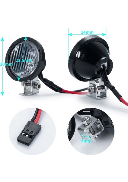 2x Rc Araba LED Işıkları Farlar Spot 1/10 Traxxas Trx4 Trx6 Eksenel SCX10 90046 Wraith RR10 Mst Redcat B (Yurt Dışından) modelleri
