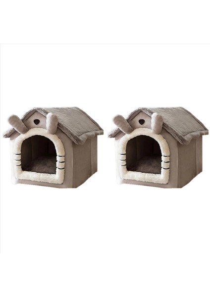 2x Kedi/köpek Yatağı Çıkarılabilir ve Yıkanabilir Katlanabilir Evcil Hayvan Uyku Yatağı Kedi Evi Köpek Kulübesi Köpek Evi Kapalı Kedi Yuvası S (Yurt Dışından)