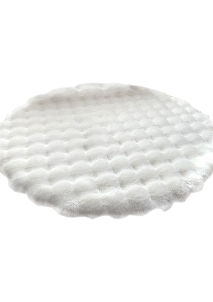 Oturma Odası Için Yuvarlak Halılar Peluş Zemin Matı Yumuşak Alan Halıları Yatak Odası Başucu Kabarık Mat Halı Oda Dekoru, Beyaz, 1X1M (Yurt Dışından) indirimleri
