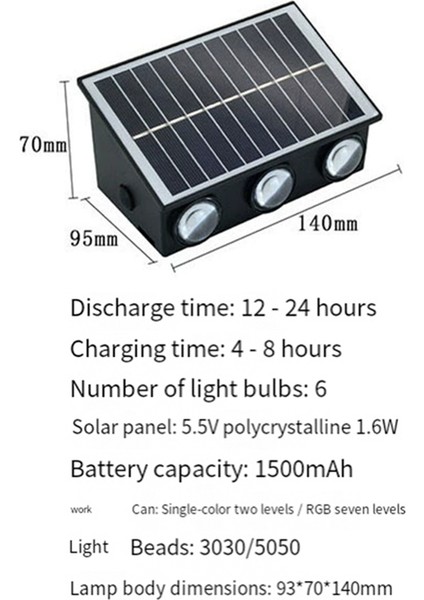 Çit Için Açık Güneş Işığı Işıklar Yukarı ve Aşağı Güneş Duvar Lambaları Su Geçirmez Güneş Dış Işıkları Bahçe Veranda Için Dış Işıklar (Yurt Dışından) fiyatları