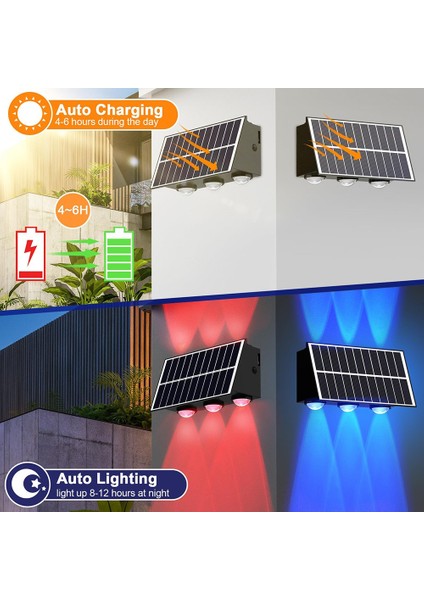 Çit Için Açık Güneş Işığı Işıklar Yukarı ve Aşağı Güneş Duvar Lambaları Su Geçirmez Güneş Dış Işıkları Bahçe Veranda Için Dış Işıklar (Yurt Dışından) indirimleri