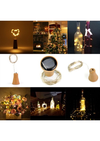 5 Adet 2m 20LEDS Güneş Şarap Şişesi Dize Işık Bakır Tel Peri Işık Düğün Parti Için Bahçe Dekor Çok Renkli (Yurt Dışından) modelleri