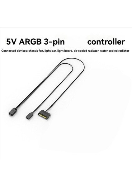 10X Bilgisayar Argb Denetleyici Pc Kasa Sıfırlama Kontrol Sata&#39 Dan Argb&#39 Ye Sıfırlama Güç Kablosu Pc 5 V 3pin Aydınlatma Denetleyicisi Siyah (Yurt Dışından) fiyatları