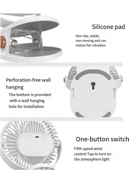 6 Inç Klipsli Fan 1200MAH USB Şarj Edilebilir Güçlü Rüzgar Gücü Mini Sessiz Kullanışlı Masaüstü Ofis Fanı, Mavi (Yurt Dışından) fırsatları