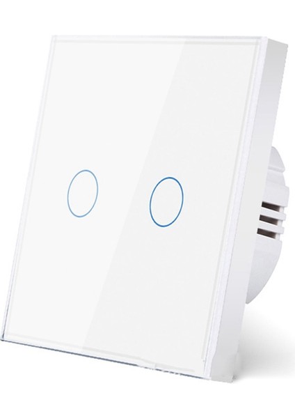 Avrupa AC100-240V Temperli Siyah Beyaz Cam Dokunmatik Anahtar Paneli Duvar Işık Sensörü Düğmesi Gang 10A Kesme 2 Gang(Ab) (Yurt Dışından)