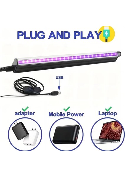 380-400NM Işık LED Uv Lamba T5 Tüp 5 V USB Fişi Ultraviyole Işık LED Sahne Blacklight Uv LED Lamba Parçaları (Yurt Dışından) modelleri