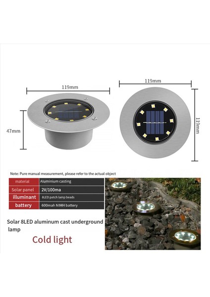 2x Güneş Enerjili Zemin Işıkları Açık Güneş Su Geçirmez LED Işık Bahçe Yard Adım ve Geçit Için Soğuk Beyaz LED Güneş Işıkları (Yurt Dışından) fiyatları