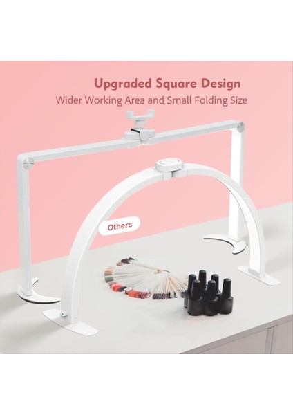 Masa Için Katlanabilir Tırnak Lambası, Telefon Tutucusu ile Büyük Tırnak Teknolojisi Işığı, Yarım Ay LED Işığı, Kirpik Uzantıları Abd Fiş (Yurt Dışından) fırsatları