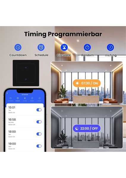Alexa Google Home 3&#39 Lü Tuya Wifi Işık Anahtarı Uygulaması Uzaktan Kumandası (Yurt Dışından) fırsatları
