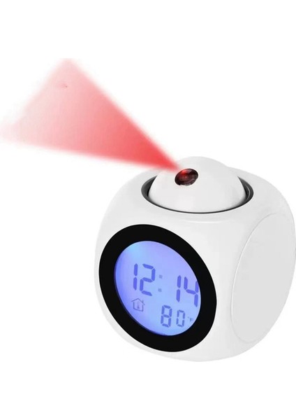 2x Projeksiyon Çalar Saat Tavan Göstergesi Erteleme Masası Masa Saati Ses Çok Fonksiyonlu Dijital Projeksiyon Saati Beyaz (Yurt Dışından) fiyatları