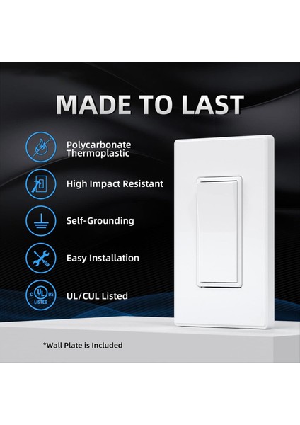 Mat Beyaz Tek Kutuplu Dekoratör Işık Anahtarı 15AMP, 120-277V, Kürek Rocker Değiştirme, Aç/kapalı Duvar Anahtarı, 10 Paket (Yurt Dışından) modelleri