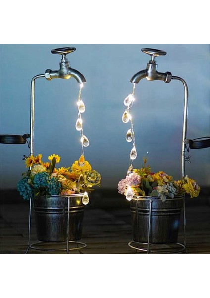 2x Güneş Enerjili Su Musluk Işıkları Su Geçirmez LED Ekici Lamba Veranda Yolu Geçit Çim Bahçe Için (Yurt Dışından) modelleri