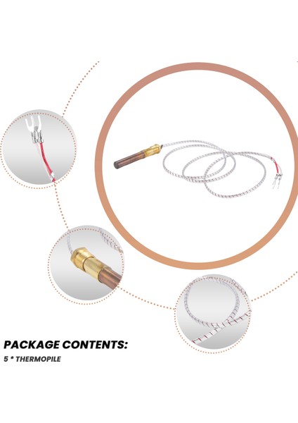 Gaz Şöminesi/su Isıtıcısı/gazlı Isıtıcı Için 5 Adet Termokupl Yedek Termokupl Jeneratörü (Yurt Dışından) indirimleri
