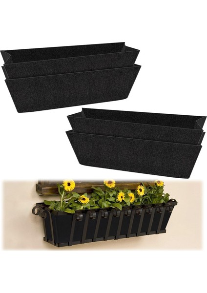 Saksılar Için 4 Adet 24 Inçlik Keçe Yedek Hindistan Cevizi Astarı, Asılı Sepetler Için Kumaş Astarlar, Dikdörtgen Dikim Kabı (Yurt Dışından) indirimleri