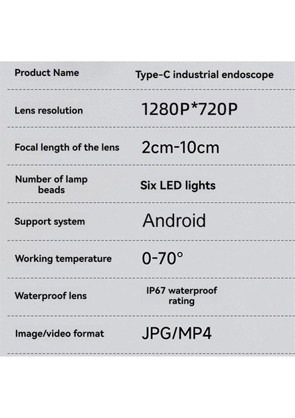 Type-C Endoskop Otg 7 0mm Borescope Muayene Kamerası IP67 Su Geçirmez Android Için 6 LED Işık ile Araba Motorunu Kontrol Edin (Yurt Dışından) modelleri