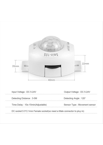 Ayarlanabilir Zamanlayıcı Akıllı Pır Hareket Sensörü Işık Anahtarı Otomatik Hareket Dedektörü DC5-24V Mutfak Için Uygun (Yurt Dışından) indirimleri
