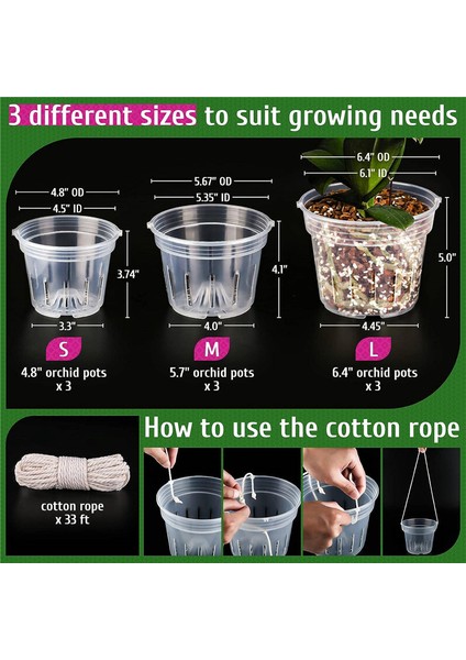 9'lu Paket Şeffaf Saksı, Yeniden Saksılama Için Delikli, Her Birinden 3 Adet, 4,8, 5,7 ve 6,4 Inç, Plastik Çiçek Saksısı, Iç Mekan, Dış Mekan (Yurt Dışından) fiyatları