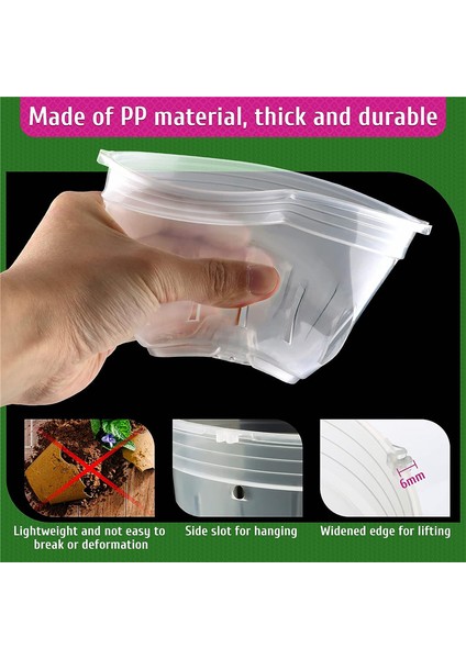 9'lu Paket Şeffaf Saksı, Yeniden Saksılama Için Delikli, Her Birinden 3 Adet, 4,8, 5,7 ve 6,4 Inç, Plastik Çiçek Saksısı, Iç Mekan, Dış Mekan (Yurt Dışından) modelleri