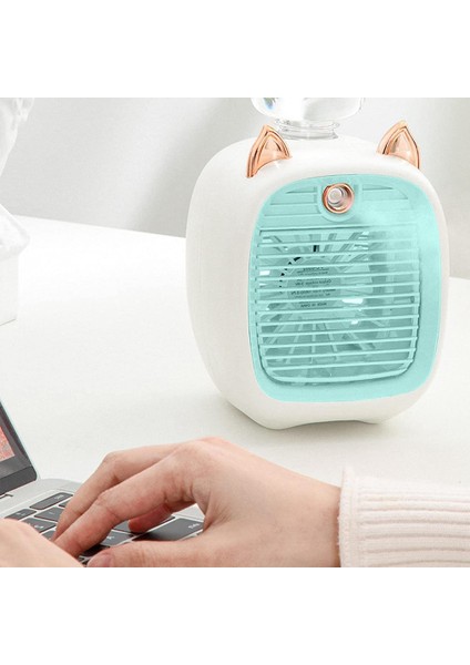 Su Klima Fanı, Mini Fan, USB Fan, Masaüstü Turbo Sprey Nemlendirme Soğutucu Pembe ve Beyaz (Yurt Dışından)