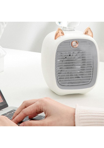 Su Klima Fanı, Mini Fan, USB Fan, Masaüstü Turbo Sprey Nemlendirme Soğutucu Pembe ve Beyaz (Yurt Dışından) modelleri