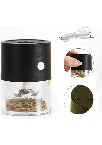 Elektrikli Ot Öğütücü Tütün Öğütücü USB Şarjlı Çimen Ev Sigara Aksesuarları Ev Mutfak Aletleri, Açık Mavi (Yurt Dışından) fırsatları