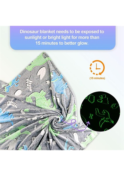 Erkek Çocuklar Için Dinozor Battaniyesi, Karanlıkta Parlayan Battaniye, , Erkek Çocuklar/çocuklar Için Dinozor Hediyeleri (A) (Yurt Dışından) fırsatları