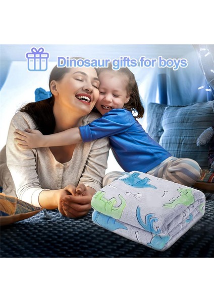 Erkek Çocuklar Için Dinozor Battaniyesi, Karanlıkta Parlayan Battaniye, , Erkek Çocuklar/çocuklar Için Dinozor Hediyeleri (A) (Yurt Dışından) indirimleri