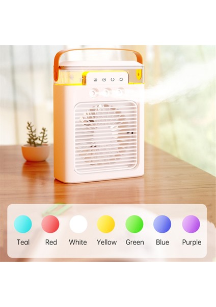 Taşınabilir Klima Soğutma Fanı Mini Buharlaştırıcı Hava Soğutucu 7 Renkli LED Işık ve 3 Nozullu Masa Üstü Sehpası-D (Yurt Dışından) fırsatları