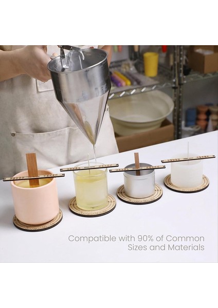 Çoğu Mum Kavanozuna ve Yeniden Doldurma Boyutlarına Uygun Mum Yapımı Için Evrensel Mum Fitili Merkezleme Aleti (Yurt Dışından) fiyatları