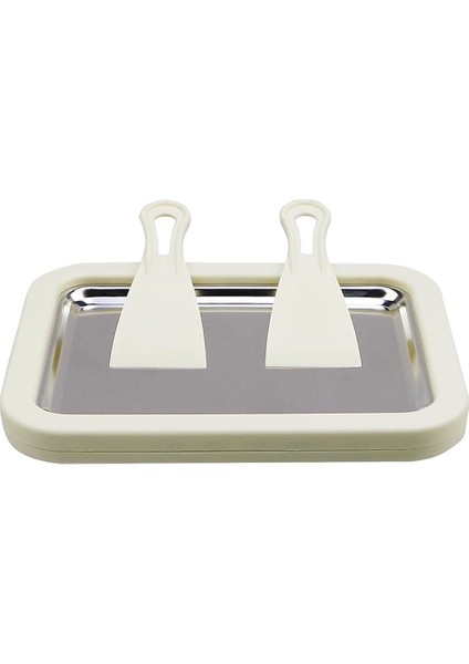 Paslanmaz Çelik Dondurulmuş Yoğurt Makinesi, 2 Spatulalı Anında Yuvarlanan Buzlu Yoğurt Makinesi, Dondurma Meyve Sorbesi Beyaz (Yurt Dışından)