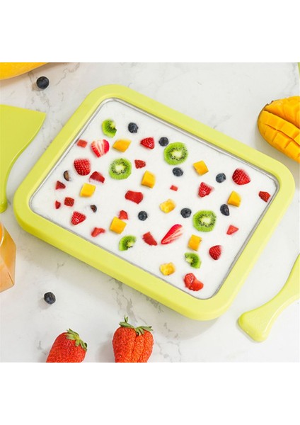 Paslanmaz Çelik Dondurulmuş Yoğurt Makinesi, 2 Spatulalı Anında Yuvarlanan Buzlu Yoğurt Makinesi, Dondurma Meyve Sorbesi Beyaz (Yurt Dışından) fiyatları