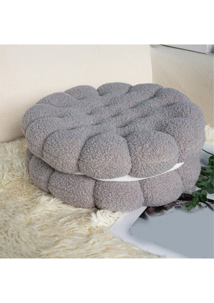 Yuvarlak Atma Yastığı Peluş Kurabiye Yer Minderi Bisküvi Kalın Oturma Minderi Yuvarlak Yer Yastığı Yoga Meditasyon Pedi-E (Yurt Dışından) indirimleri