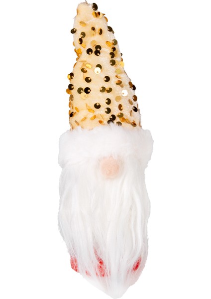 Yılbaşı Kutusu, Gold Şapkalı Noel Baba Figürlü, Beyaz-Gold - Kapaklı,