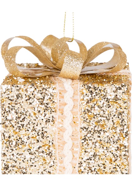 Yılbaşı Süsü, Hediye Paketi, Simli, Gold - Kurdelalı, 2'li Paket, 10 modelleri