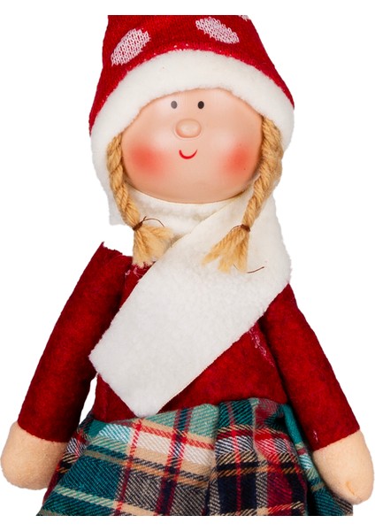 Yılbaşı Süsü, Ayakta Peri Figürü, Kırmızı-Beyaz - 17X44 cm fiyatları