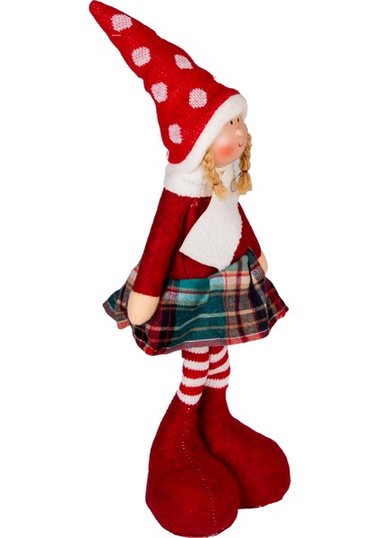 Yılbaşı Süsü, Ayakta Peri Figürü, Kırmızı-Beyaz - 17X44 cm modelleri