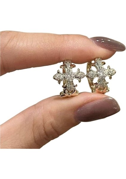 Fransız Retro Haç Küpe, Küçük ve Çok Amaçlı. (Yurt Dışından)