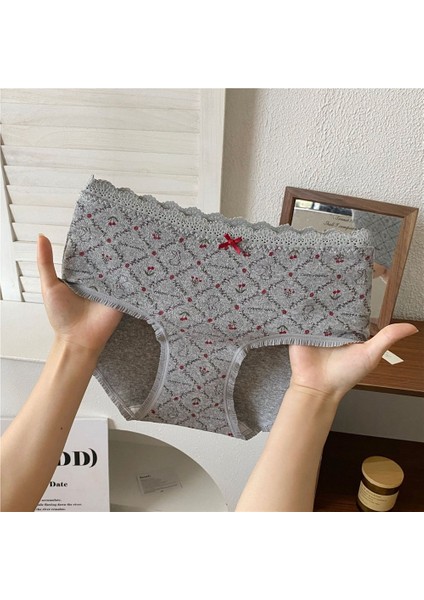 Kadınlar Için Tatlı Çiçek Desenli Külot, Sevimli Çizgi Film Desenli, Kızlara Özgü Tarzda Iç Çamaşırı (3 Parçalı Karışık Renkli Set) (Yurt Dışından) fiyatları