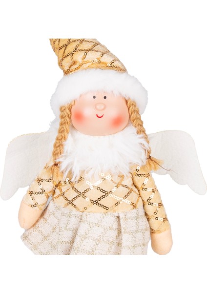 Yılbaşı Süsü, Ayakta Kanatlı Peri Figürü, Gold - 17X44 cm fiyatları